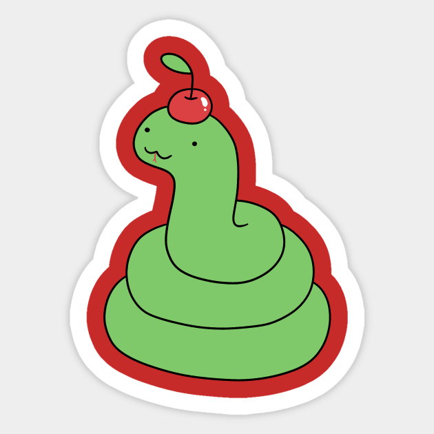 Cherry Snake Sticker by saradaboru